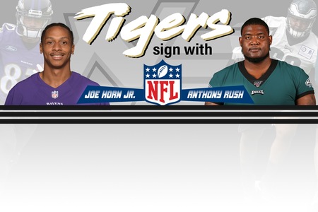 Five former Tigers are currently on NFL rosters after Joe Horn, Jr., & Anthony Rush inked UDFA deals. (PHOTO COURTESY: Eagles/Ravens)